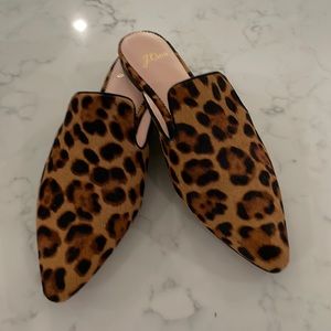 J. Crew calf hair slide in leopard print. Size 8.5.